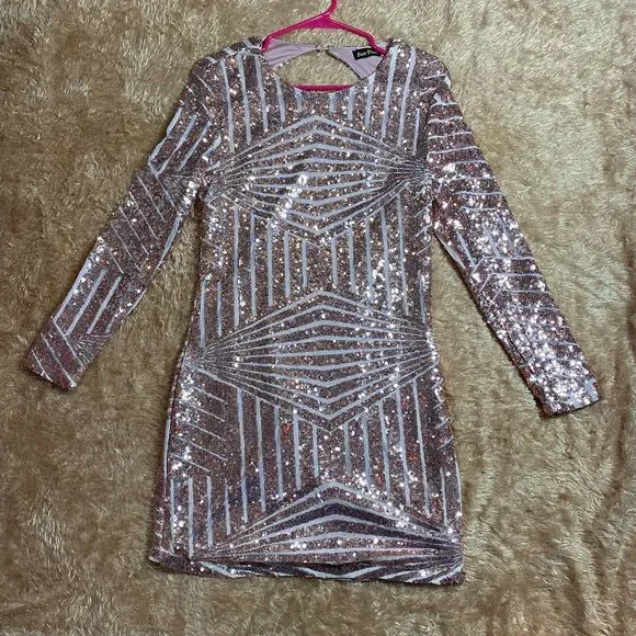 Bee Free | Dresses | Bee Free Pink Backless Sequin Dress Size Small |  Poshmark